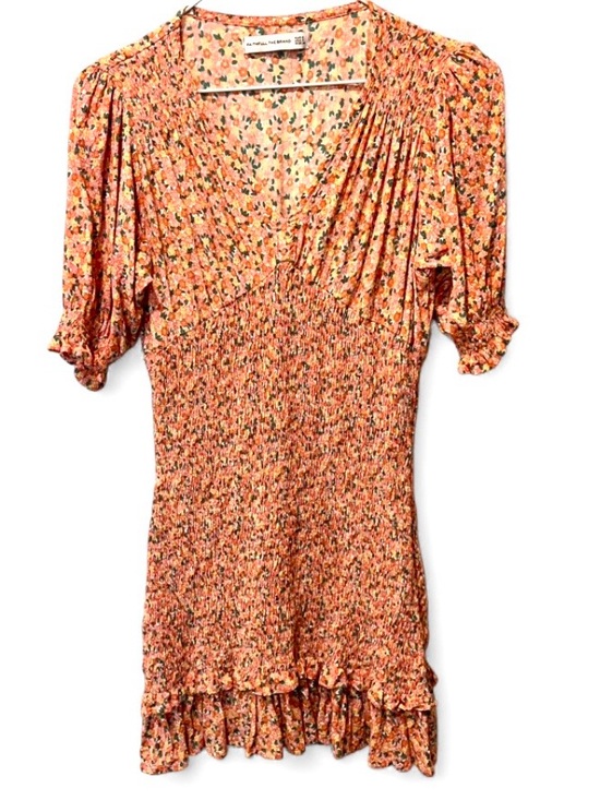 Faithfull Floral Smocked Mini Dress XS Boho Reformation Vibe - Picture 4 of 12